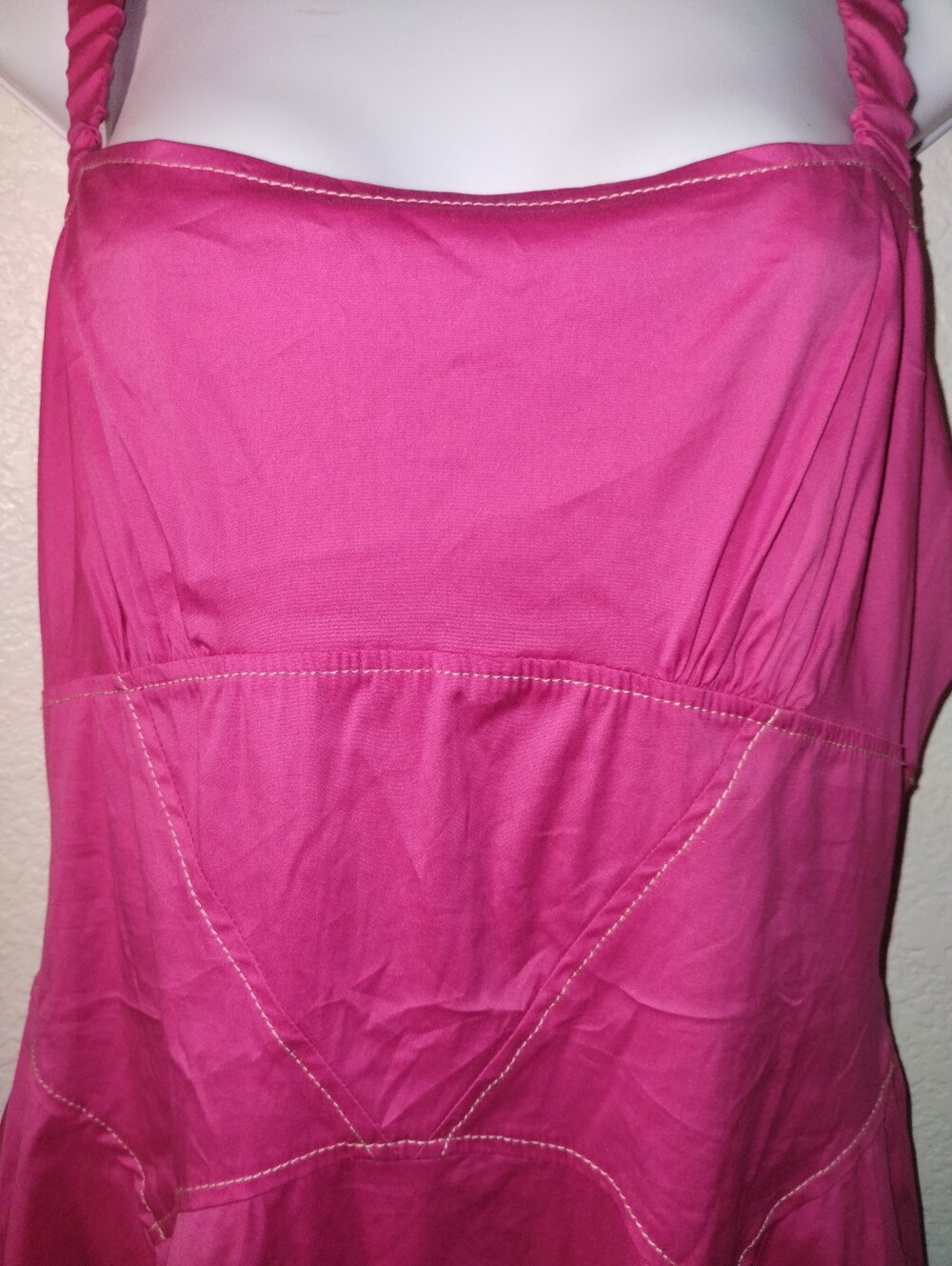 By Anthropologie Dress Hot Pink Size Medium Fit & Flare Barbiecore - Picture 6 of 16